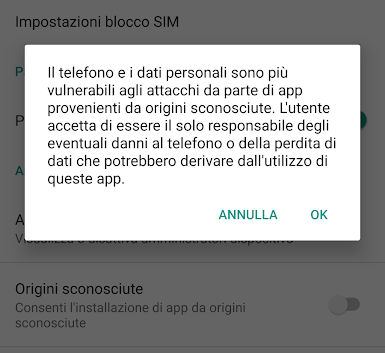 Richiesta di conferma